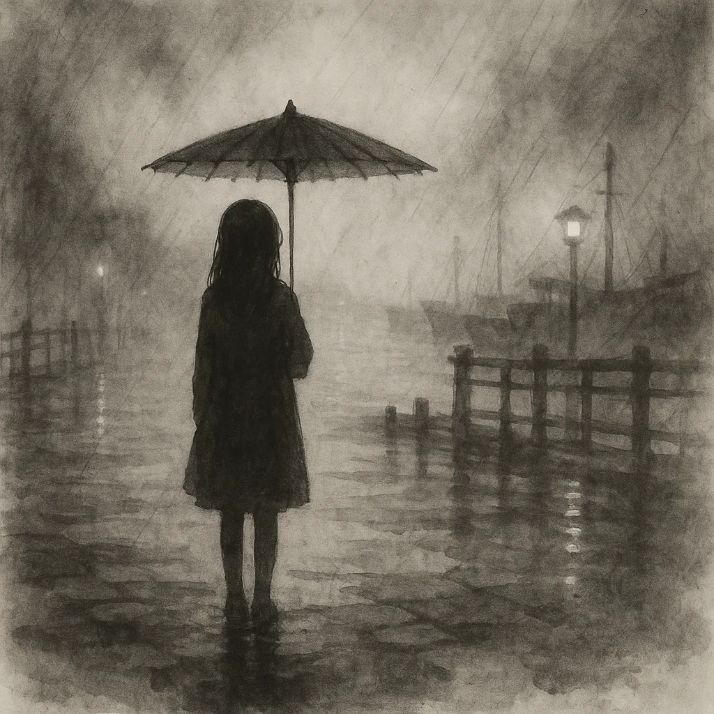 The Red Umbrella by the Bay